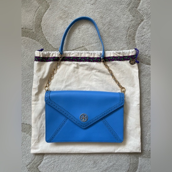 Tory Burch sky blue leather shoulder bag - Picture 13 of 14
